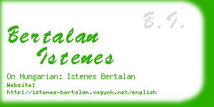 bertalan istenes business card